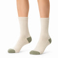 Calze a coste 39-42 in tessuto a maglia beige e verde stile casual