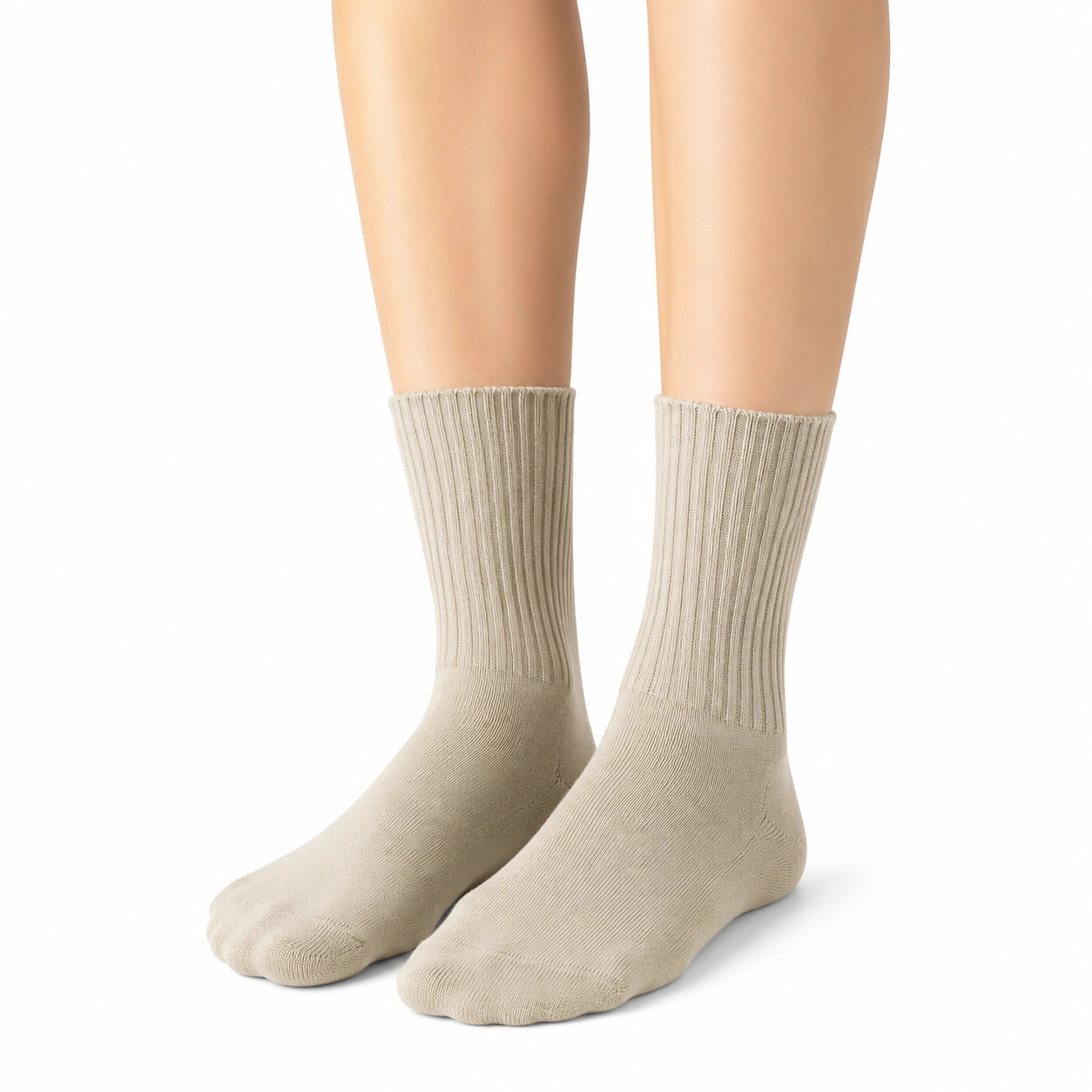Calze a coste beige taglia 39-42 - lunghezza media stile casual