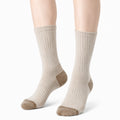 Calze a costine 43-46 in maglia beige e marrone stile casual