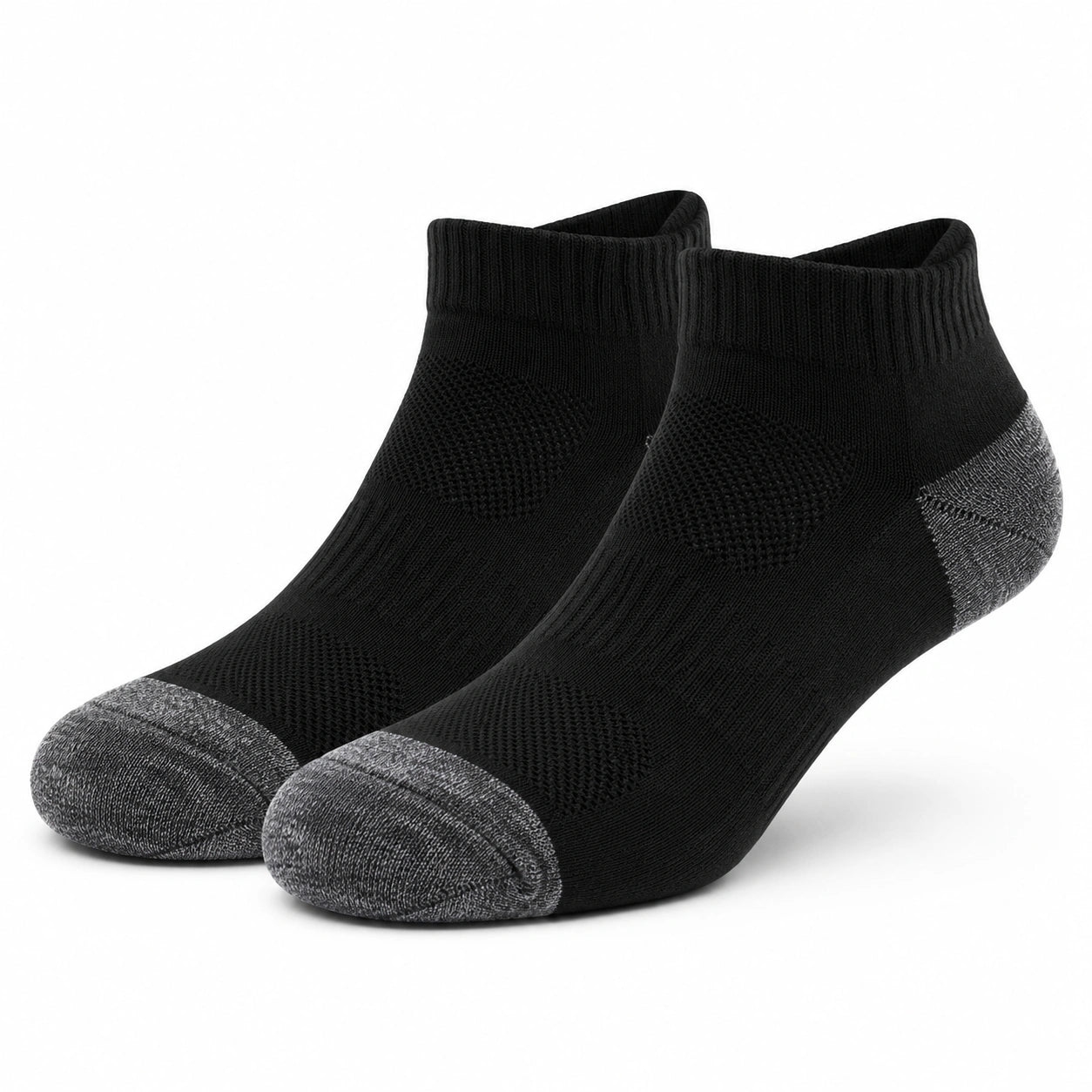 Calzini sportivi alla caviglia 43-46 in tessuto a maglia nero/grigio - traspiranti e aderenti
