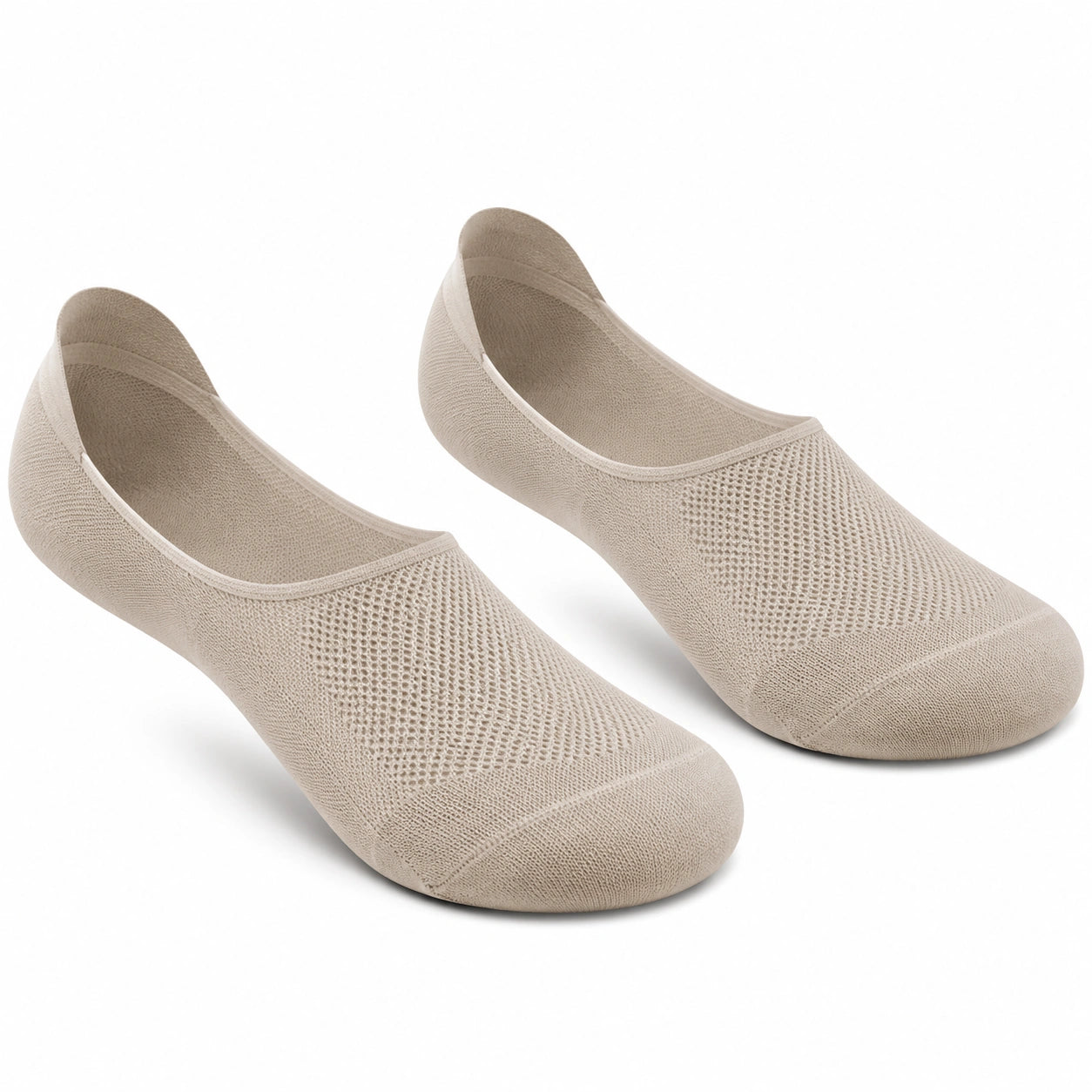 Calzini invisibili 39-42 in maglia elasticizzata beige - traspiranti