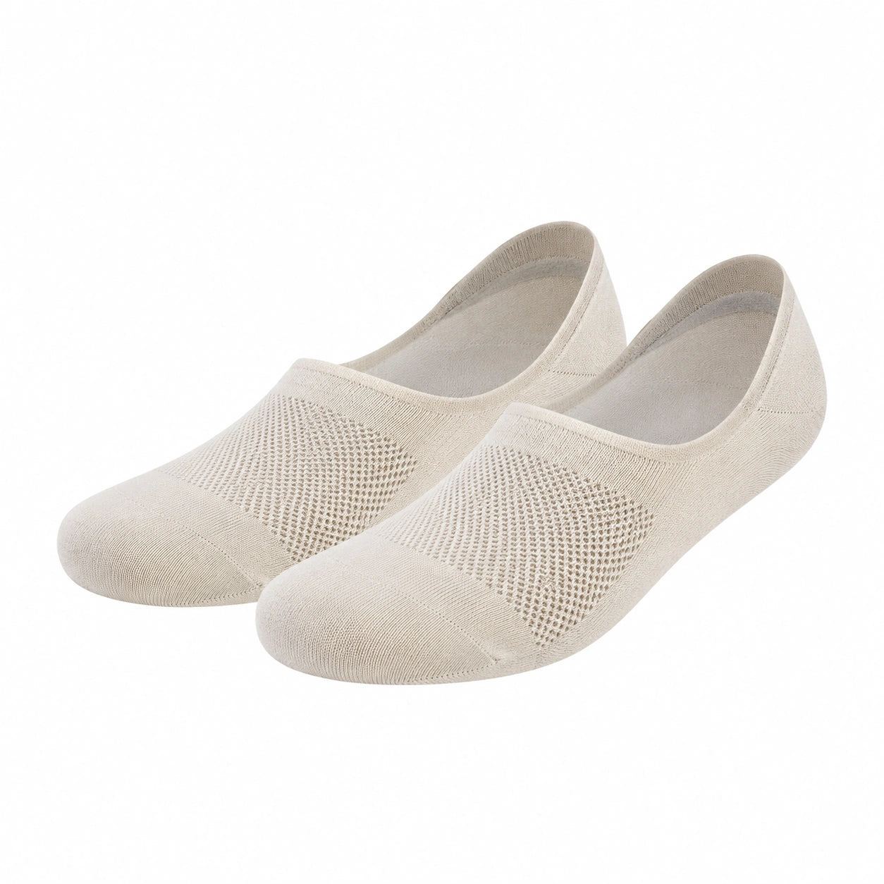 Calzini fantasmini 39-42 in maglia beige traspiranti